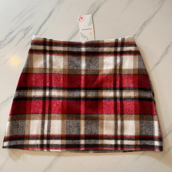 Very cute plaid wool chic fall winter mini skirt - Picture 1 of 3